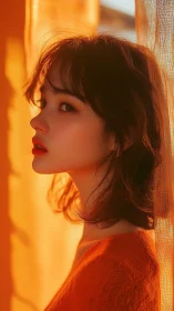 Side-profile digital portrait isolates subject in warm backlight