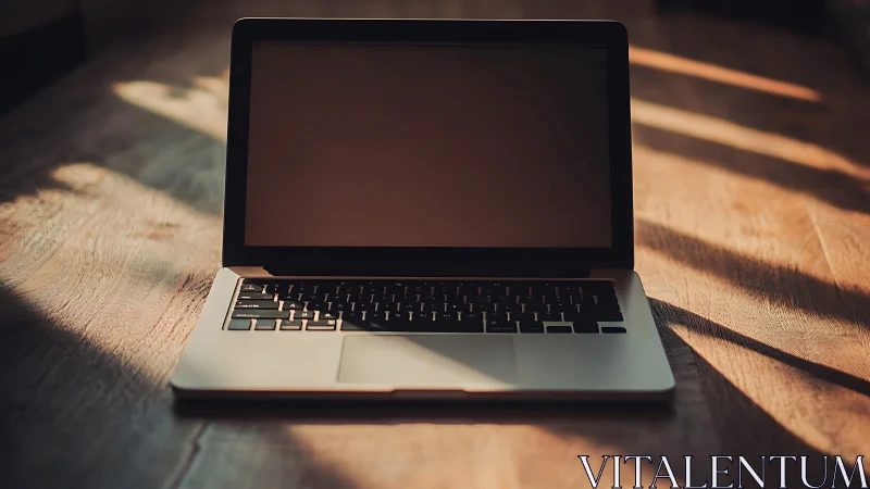 Soft morning light gently resting on an open laptop screen