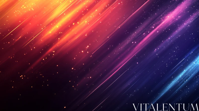 Starlit color streams racing across a neon dusk sky.