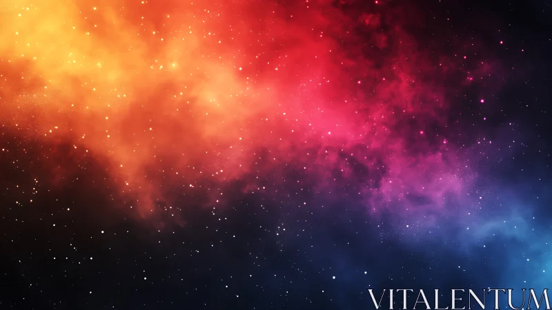 Digital nebula gradient with stellar field composition study.