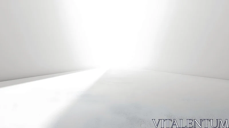 White void corridor dissolves into a blinding horizon glow