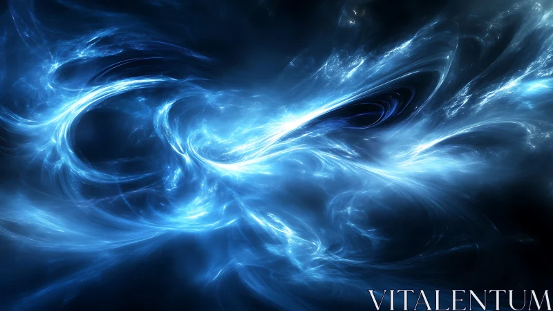 Gentle cosmic currents swirling through luminous blue light.