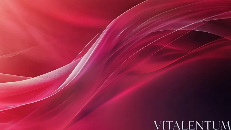 Crimson light ribbons drift across a velvety digital dusk.