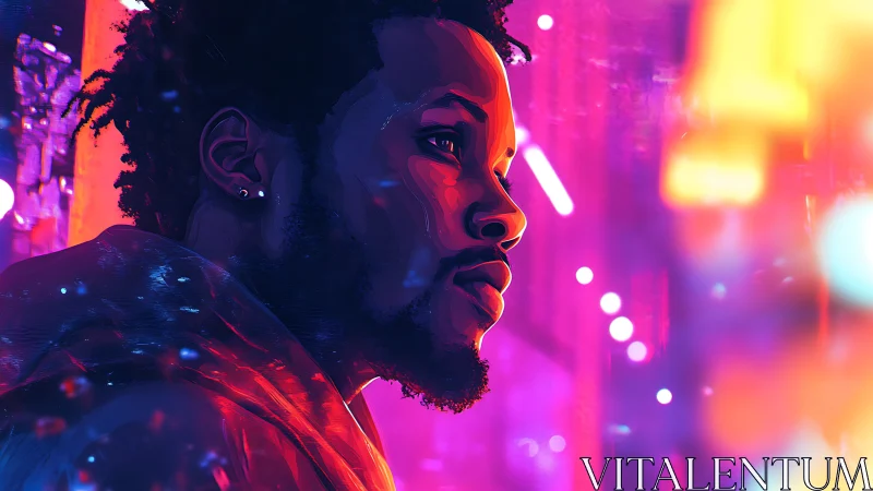 Neon soaked city portrait captures quiet late night resolve