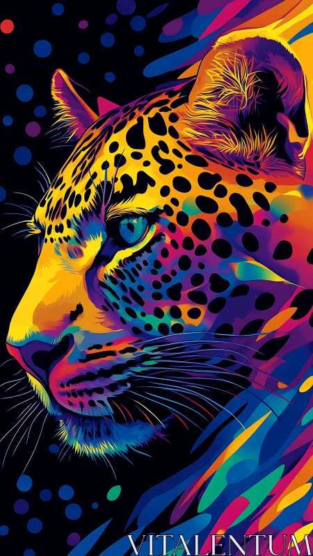 Chromatic Beast: Leopard Fractures Through Rainbow Prisms.