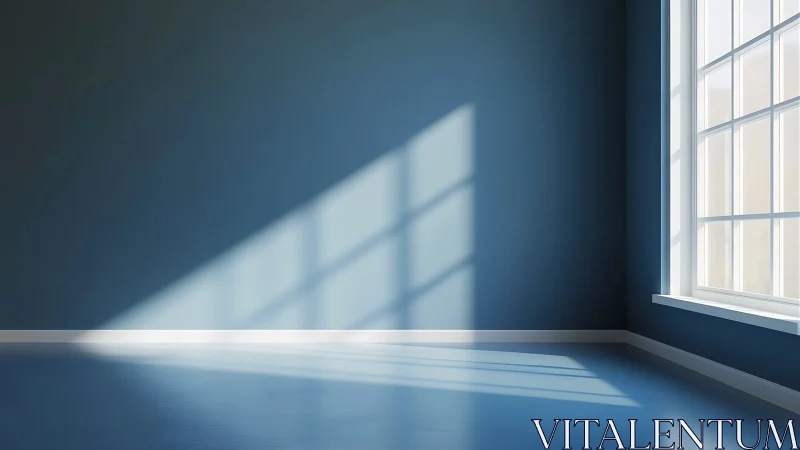 Soft morning light pours gently into a calm blue room