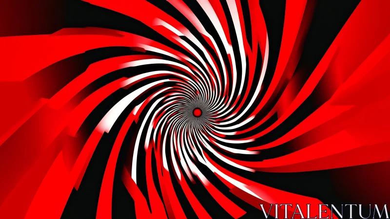 Red and black vortex spirals pulse toward a glowing core.