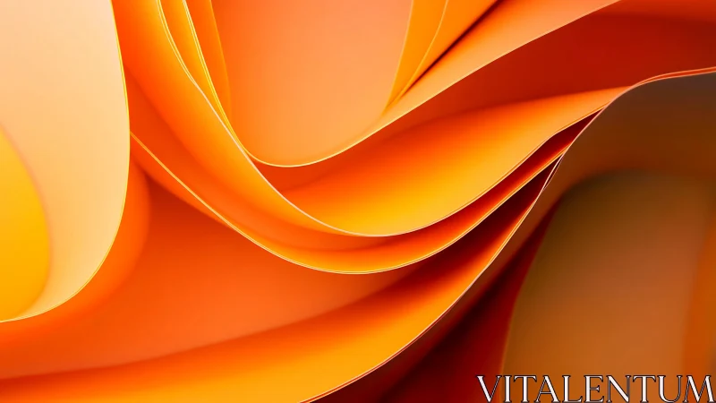 Curled citrus sheets swirl into a glowing paper horizon