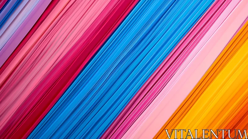 Diagonal stripes of bold pink, blue, and yellow color lines.
