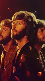 Photorealistic triptych portrait with cinematic warm lighting.