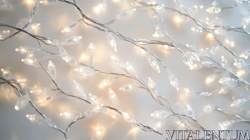 Gentle white string lights glow softly in a cozy tangle