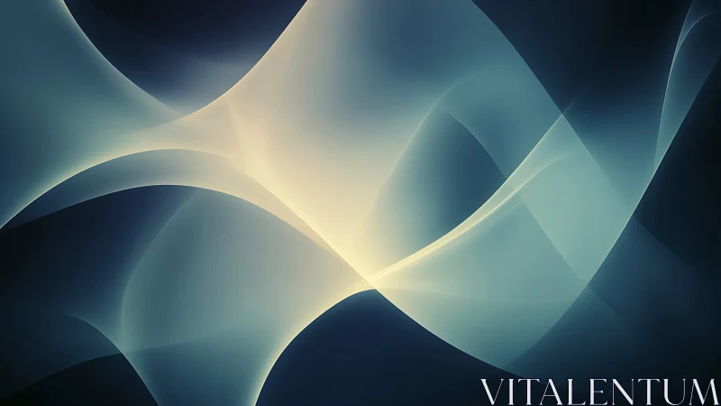 Soft luminous waves flow gently across a deep twilight sky