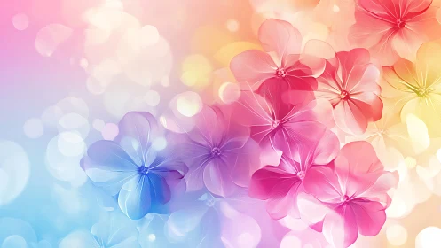 Gradient-Rendered Floral Composition with Chromatic Bloom Transitions