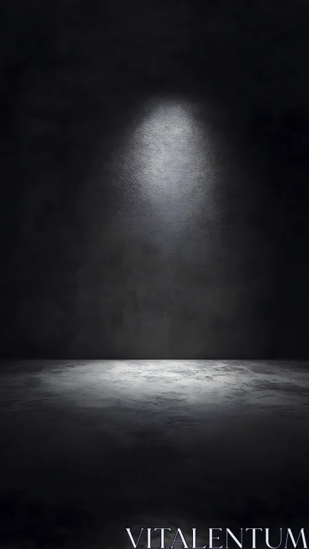 Isolated spotlight over empty dark concrete floor scene.