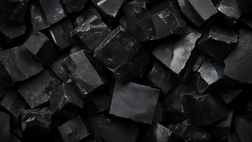 Midnight stone cubes tumble in a moody geometric tide.