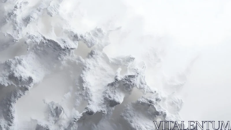 Abstract snowy mountain landscape with soft light and white tones.