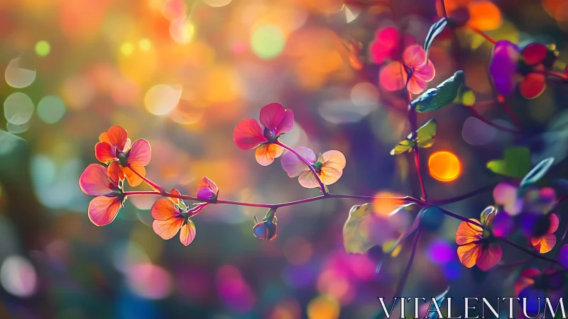 Vibrant Pink Wildflowers with Bokeh Background.