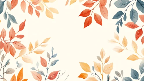 Soft watercolor foliage frames a warm seasonal background