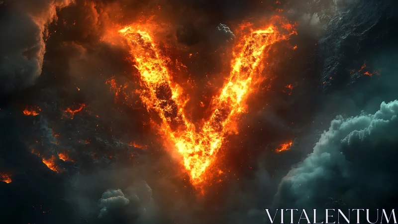 V-Shaped Inferno: Cataclysmic Fire Carved Into Sky.