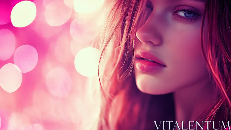 Neon-lit female portrait uses shallow depth and bokeh bloom
