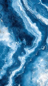 Digital painting of blue agate strata with fluid marble veining.