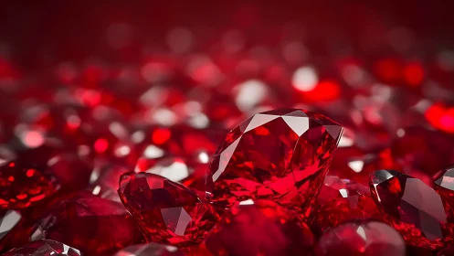 Ruby storm of faceted fire spilling across crimson night.