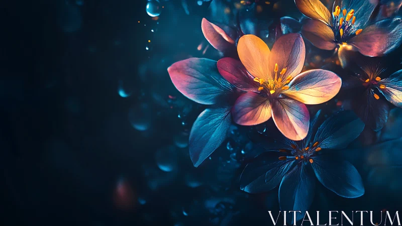 Glowing Petals Dance Through Twilight Luminescence