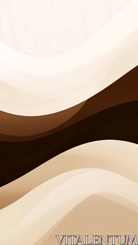 Minimalist abstract waves in layered brown gradients.