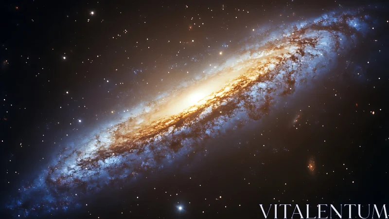 Spiral galaxy blaze swirling through velvet-black cosmic hush.