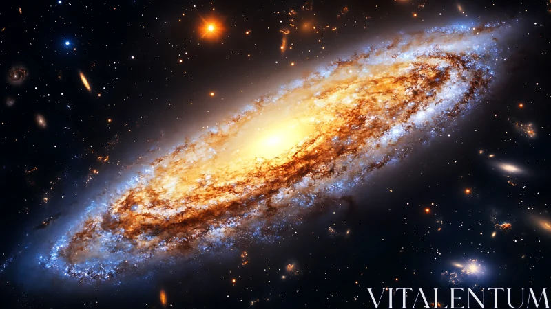 Spiral galaxy with bright core in dense star field view.