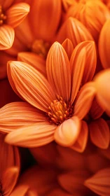 Orange Gerbera Flowers in Close-Up Macro Photography