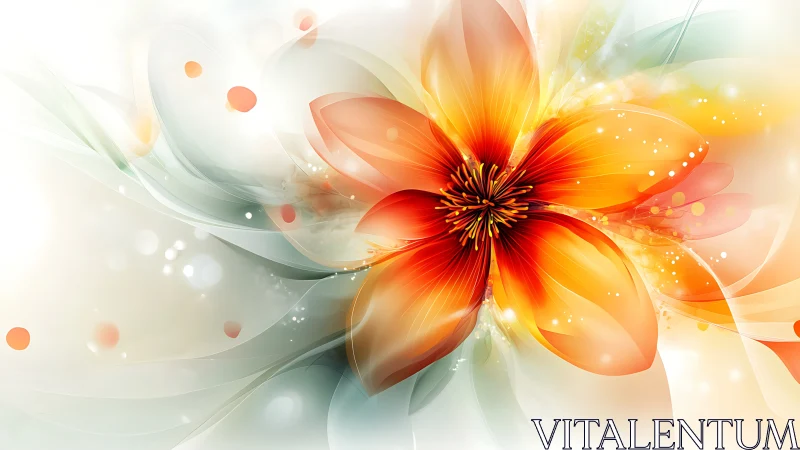 Abstracted Flower with Spectral Light Effects.