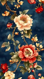 Botanical Chinoiserie: Deep Navy Florals with Gold Branching.