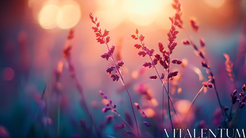 Gilded Grassland Silhouettes at Golden Hour.