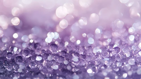 Macro photograph shows purple crystals with shallow focus