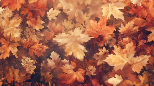 Layered autumn maple foliage rendered with soft diffuse lighting