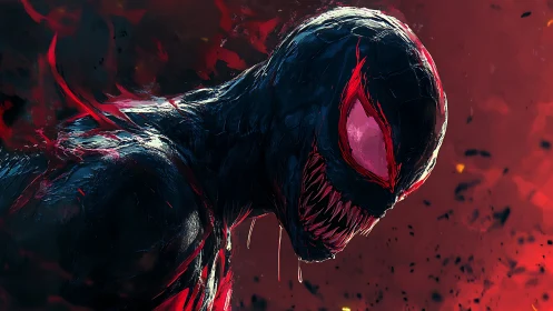 Sinister alien creature leans forward with menacing intensity