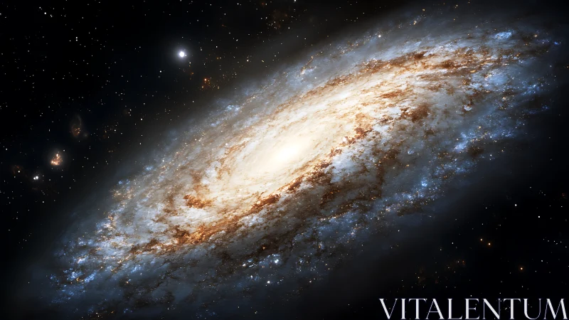 Star-swirled spiral galaxy blazing in a velvet-black universe.