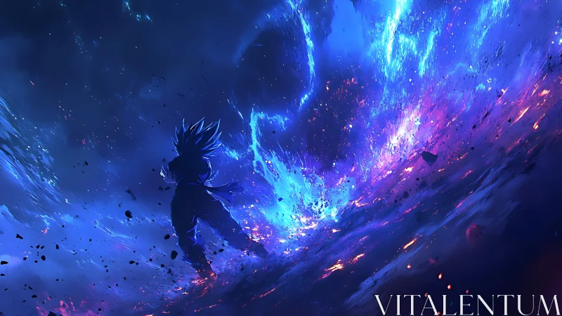 Kinetic aura surge against fracturing cosmic shockfront.