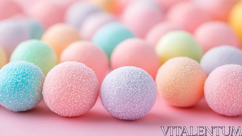 Pastel Sugar Spheres With Textured Surface Detail.