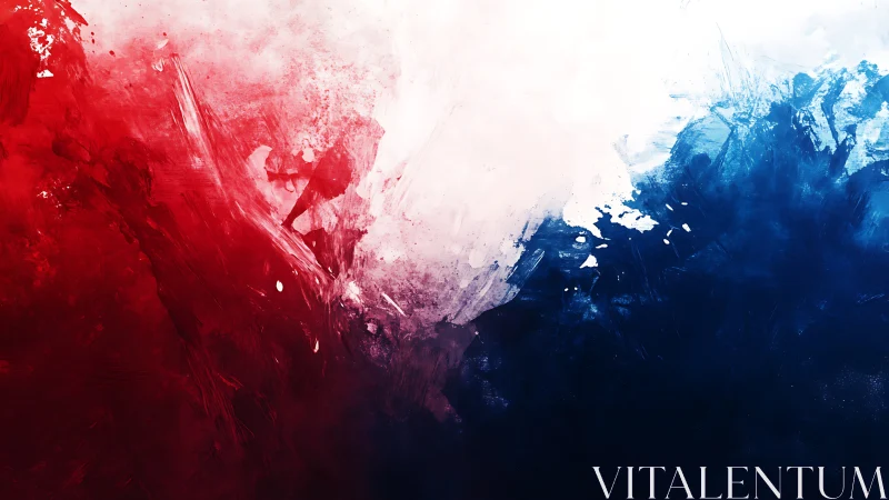 Dynamic tricolor abstraction merges gestural red, white, blue fields