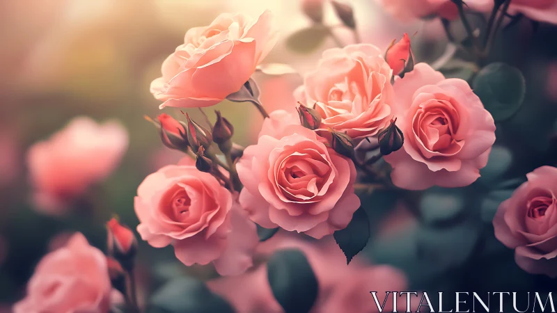 Rose Reverie: Velvet Blooms in Golden Twilight.