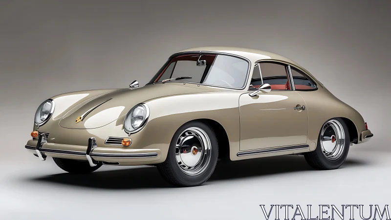 Curves of a classic coupe bathed in soft studio light.