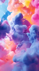 Dreamy pastel clouds swirling in a soft neon sunrise.