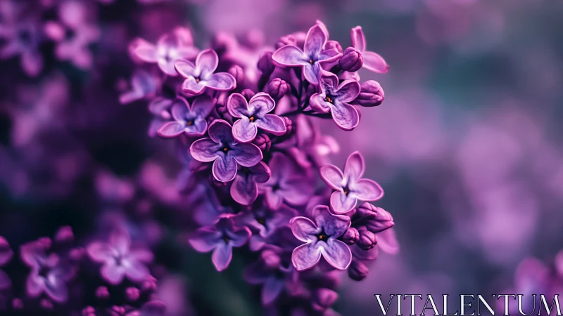 Purple Lilac Blooms Dance in Soft Focus Reverie.