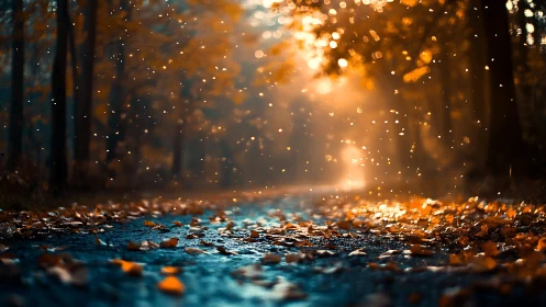 Golden Light Breaking Through Forest Canopy