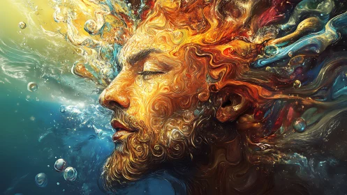 Dreaming in swirling fire and water, a peaceful inner tide.