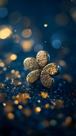 Glitterlit gold flower standing bold in midnight bokeh storm.