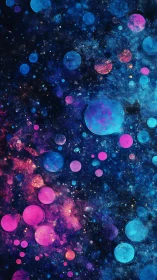 Cosmic nebula orbs in vibrant magenta and cyan gradients.