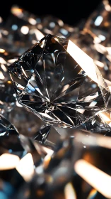 Macro-rendered diamond facets capture prismatic light dynamics